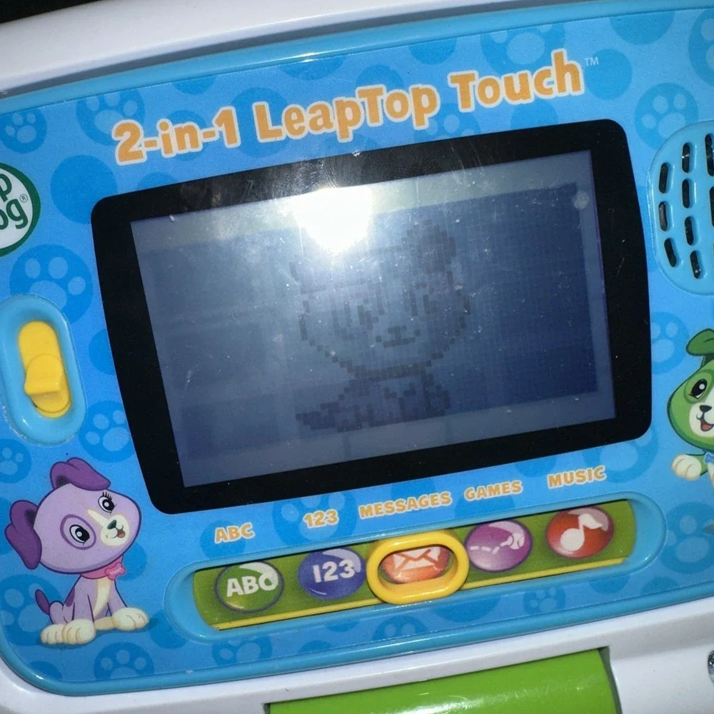 Leap Frog 2 in 1 LeapTop Touch Blue Green Learning Toy - Preowned WORKS